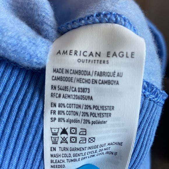 AE American Eagle Blue Cropped Shrug Sweatshirt Sz XXL NWT - Picture 8 of 8